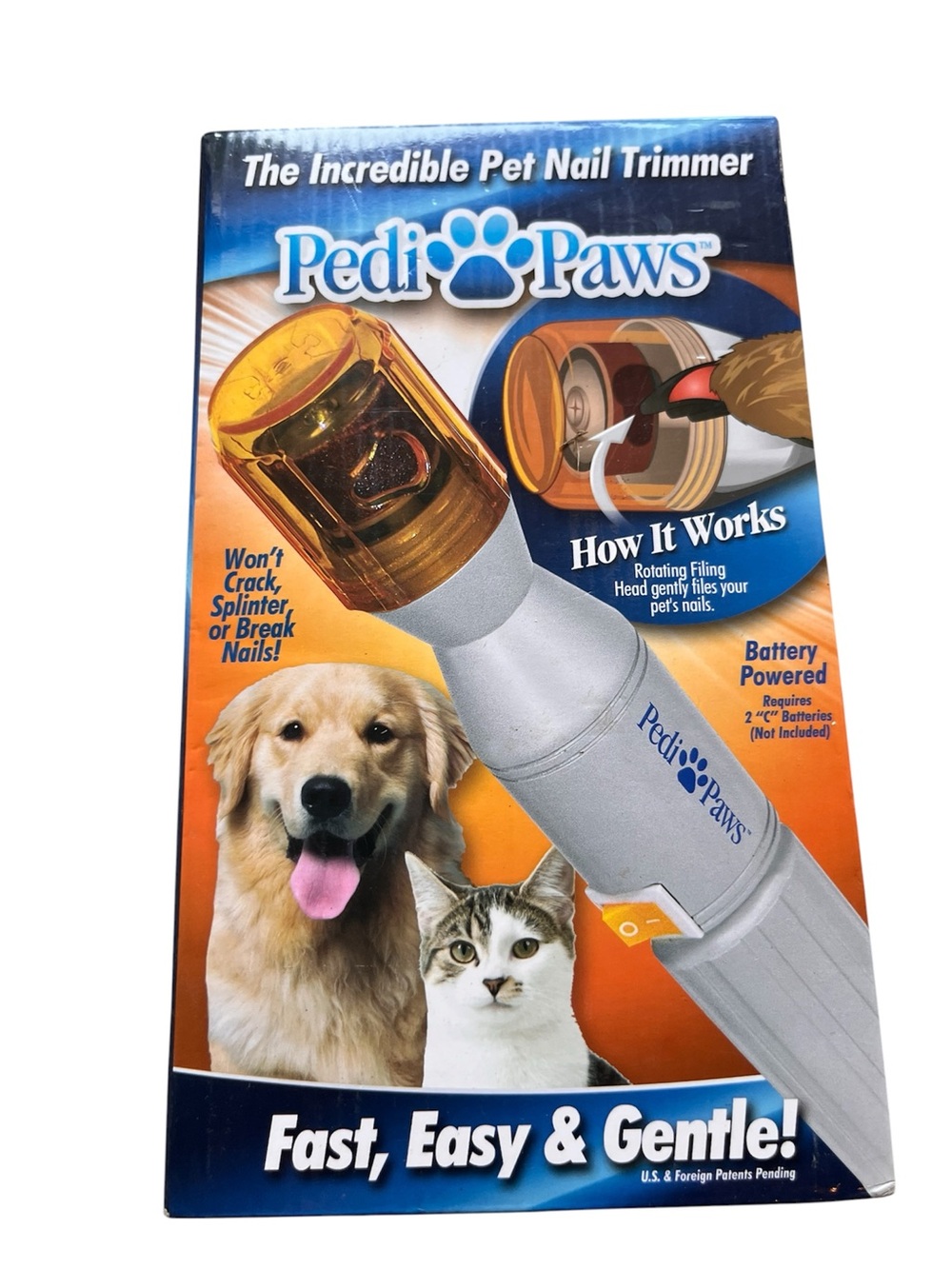 Pedi Paws Pet Nail Trimmer - White and Orange